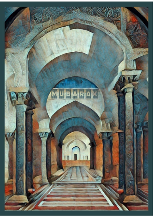 Inside of Mosque in Pop Art Style
