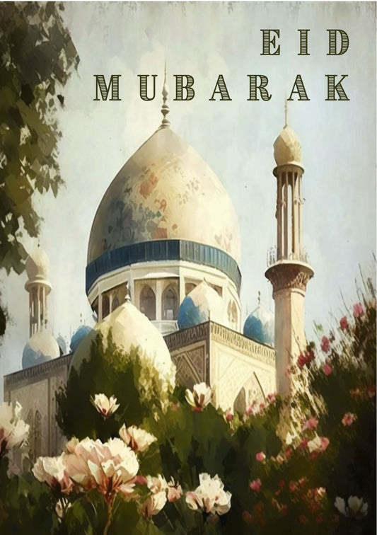 Perfect Painting Style of Mosque for Eid