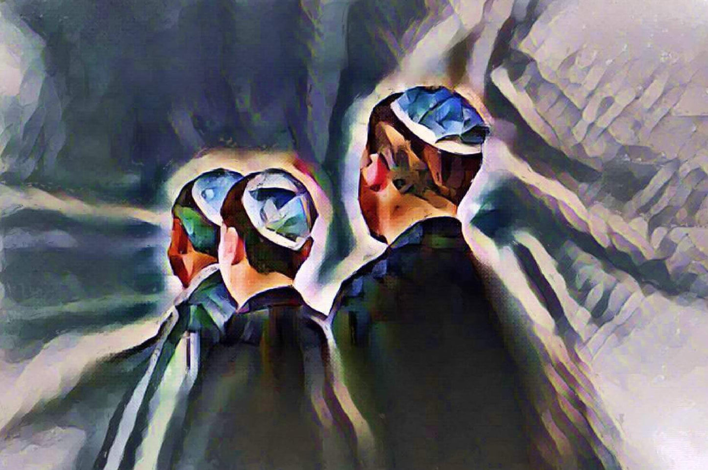 Three Jewish Boys Wearing Kippahs